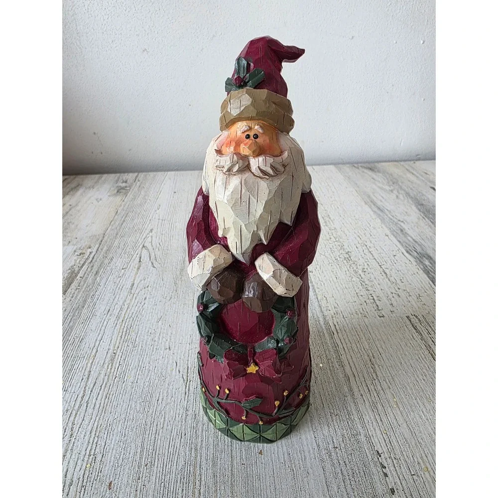 Vintage Santa wreath‎ statue figurine ivy garden Xmas tree decor